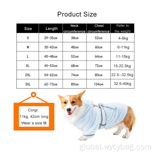 Pet Dog Hooded Pajamas Bathrobe Dog Apparel